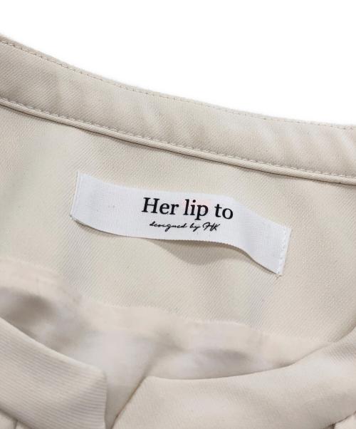 HER LIP TO（ハーリップトゥ）HER LIP TO (ハーリップトゥ) Nora Front Zip Dress オフホワイト サイズ:SIZE Mの古着・服飾アイテム
