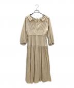 HER LIP TOハーリップトゥ）の古着「Pleated Open Shirt Dress」｜ベージュ