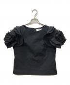 MAiSON HER LIP TOメゾン ハーリップトゥ）の古着「Rose Sleeve Top」｜ブラック