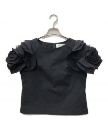 MAiSON HER LIP TO（メゾン ハーリップトゥ）の古着「Rose Sleeve Top」｜ブラック