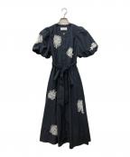 MAiSON HER LIP TOメゾン ハーリップトゥ）の古着「Rose Embroidered Dress」｜ネイビー