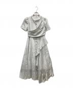 HER LIP TOハーリップトゥ）の古着「Striped Asymmetrical Shirt Dress」｜ホワイト