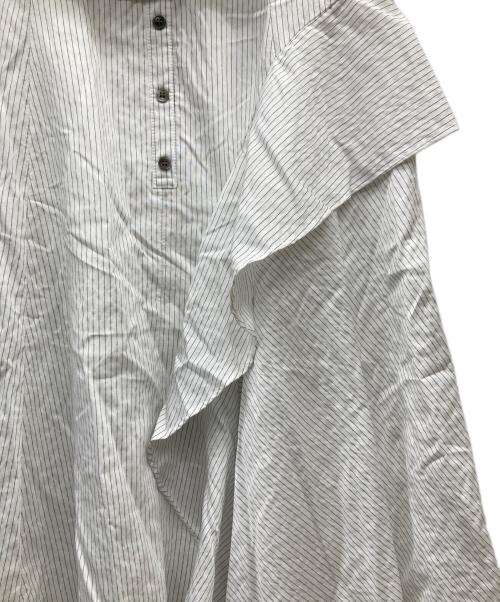 HER LIP TO（ハーリップトゥ）Her lip to (ハーリップトゥ) Striped Asymmetrical Shirt Dress ホワイト サイズ:Mの古着・服飾アイテム