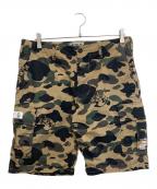 URSUS BAPEアーサスベイプ）の古着「スカル・BAPE ファーストカモ ハーフパンツ」｜ベージュ
