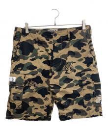 URSUS BAPE（アーサスベイプ）の古着「スカル・BAPE ファーストカモ ハーフパンツ」｜ベージュ