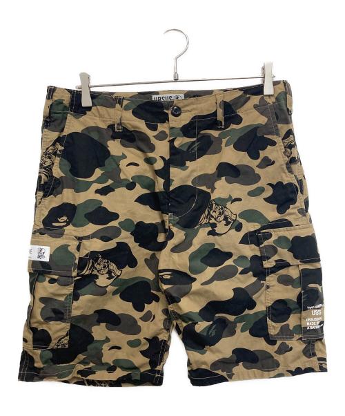URSUS BAPE（アーサスベイプ）URSUS BAPE (アーサスベイプ) スカル・BAPE ファーストカモ ハーフパンツ ベージュ サイズ:Mの古着・服飾アイテム