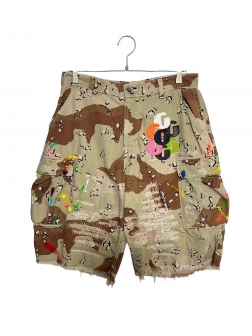 GALLERY DEPT（ギャラリー デプト）GALLERY DEPT (ギャラリー デプト) G PATCH CAMO CARGO SHORTS ベージュ×ブラウン サイズ:30の古着・服飾アイテム