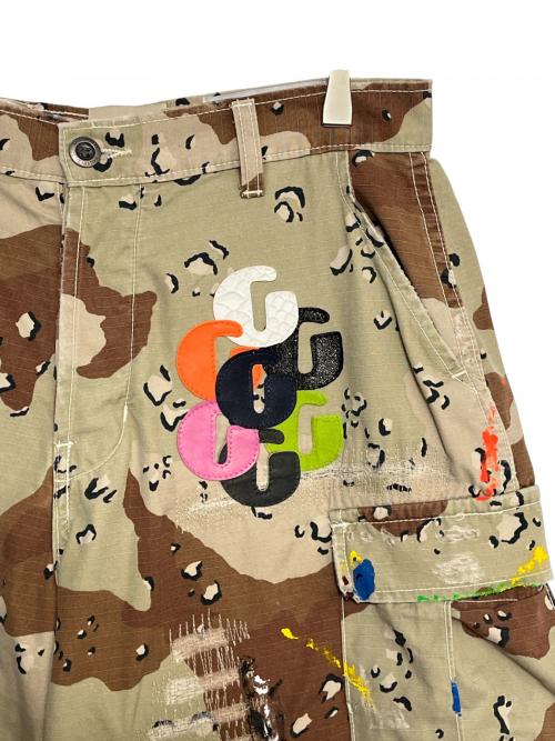GALLERY DEPT（ギャラリー デプト）GALLERY DEPT (ギャラリー デプト) G PATCH CAMO CARGO SHORTS ベージュ×ブラウン サイズ:30の古着・服飾アイテム