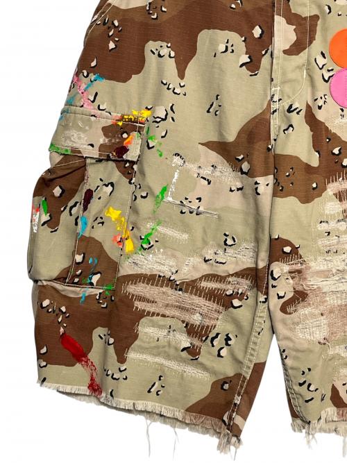 GALLERY DEPT（ギャラリー デプト）GALLERY DEPT (ギャラリー デプト) G PATCH CAMO CARGO SHORTS ベージュ×ブラウン サイズ:30の古着・服飾アイテム