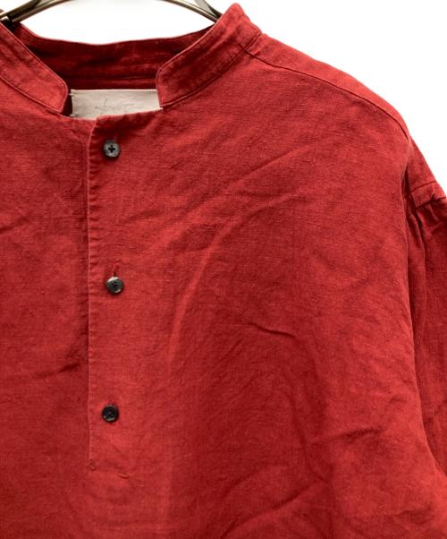 advent（アドベント）advent (アドベント) リネンプルオーバーシャツ レッド サイズ:5の古着・服飾アイテム
