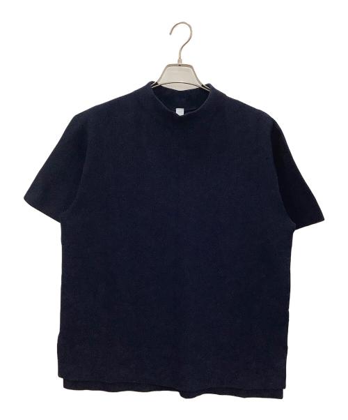 CFCL（シーエフシーエル）CFCL (シーエフシーエル) GARTER MOCK NECK SHORT SLEEVE TEE ネイビー サイズ:3の古着・服飾アイテム