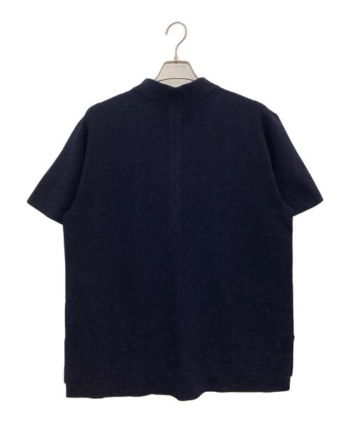 CFCL（シーエフシーエル）CFCL (シーエフシーエル) GARTER MOCK NECK SHORT SLEEVE TEE ネイビー サイズ:3の古着・服飾アイテム