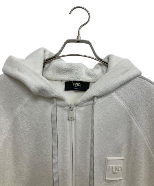 FENDI（フェンディ）FENDI (フェンディ) パイル ハーフジップパーカー ホワイト サイズ:Lの古着・服飾アイテム