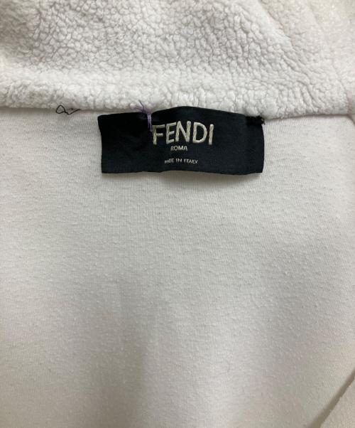 FENDI（フェンディ）FENDI (フェンディ) パイル ハーフジップパーカー ホワイト サイズ:Lの古着・服飾アイテム