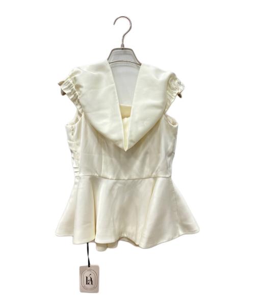 polaura（ポロ―ラ）polaura (ポロ―ラ) ロマンティックサテンペプラムトップス ホワイト サイズ:SIZE FREEの古着・服飾アイテム