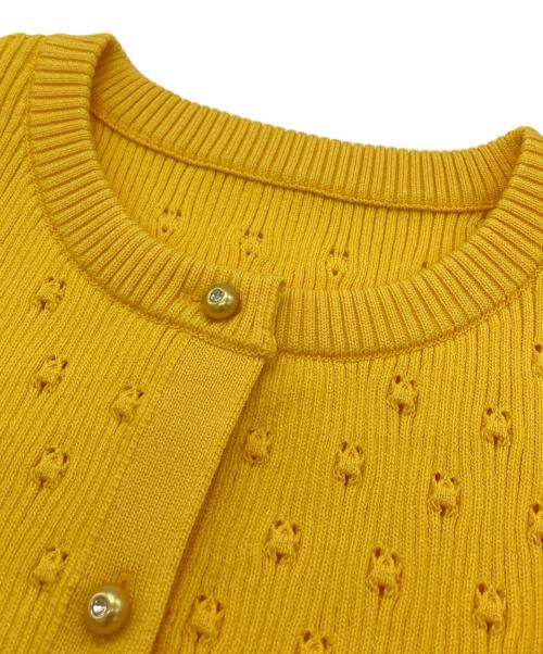 Loulou Willoughby（ルルウィルビー）Loulou Willoughby (ルルウィルビー) アイレット半袖カーディガン イエロー サイズ:SIZE 2 未使用品の古着・服飾アイテム