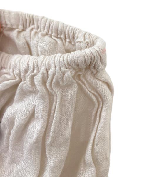 nest Robe（ネストローブ）nest Robe (ネストローブ) ラインマークレースギャザーワンピース アイボリー サイズ:Fの古着・服飾アイテム