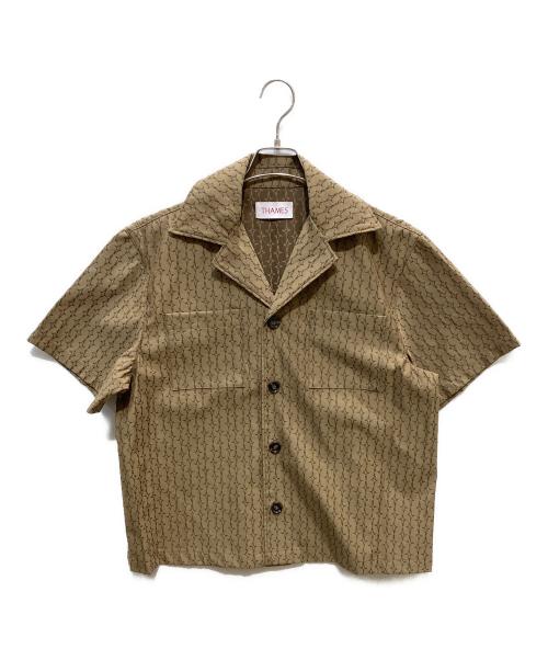 Thames（テムズ）THAMES (テムズ) 半袖シャツ ベージュ サイズ:Ⅼの古着・服飾アイテム