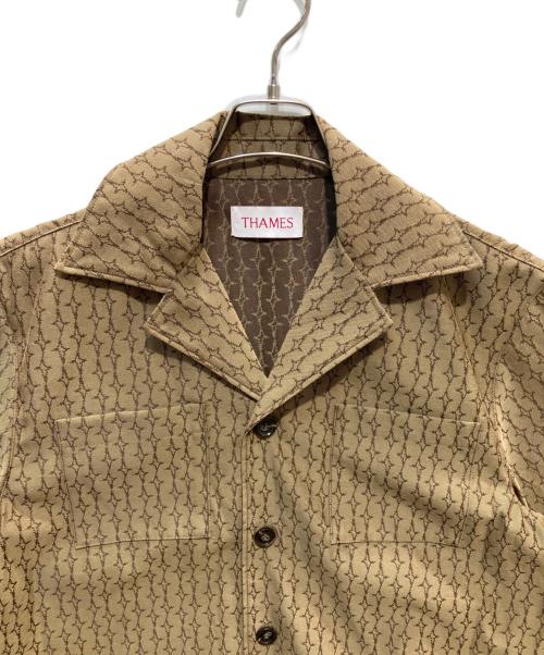 Thames（テムズ）THAMES (テムズ) 半袖シャツ ベージュ サイズ:Ⅼの古着・服飾アイテム