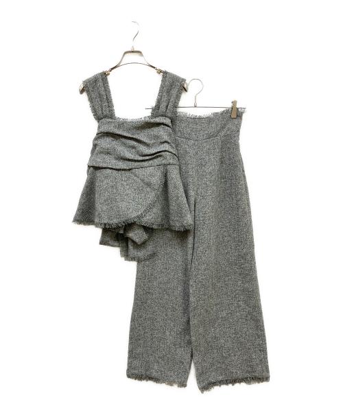 HER LIP TO（ハーリップトゥ）HER LIP TO (ハーリップトゥ) Tweed Fringed Summer Set グレー サイズ:Sの古着・服飾アイテム
