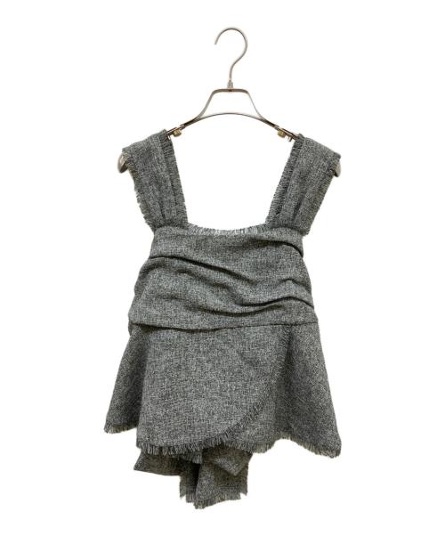 HER LIP TO（ハーリップトゥ）HER LIP TO (ハーリップトゥ) Tweed Fringed Summer Set グレー サイズ:Sの古着・服飾アイテム