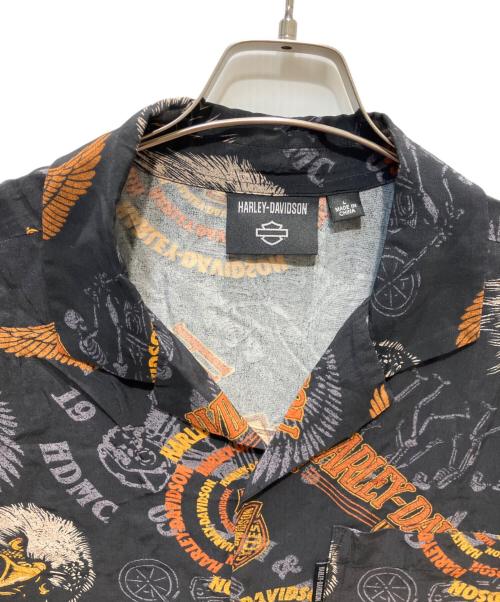 HARLEY-DAVIDSON（ハーレーダビッドソン）HARLEY-DAVIDSON (ハーレーダビッドソン) アロハシャツ ブラック サイズ:Lの古着・服飾アイテム