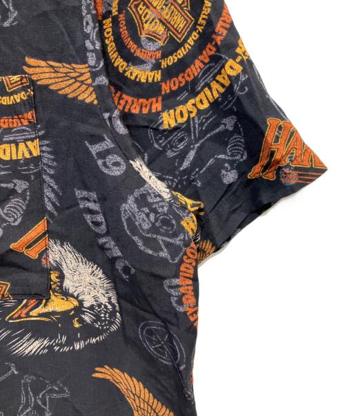 HARLEY-DAVIDSON（ハーレーダビッドソン）HARLEY-DAVIDSON (ハーレーダビッドソン) アロハシャツ ブラック サイズ:Lの古着・服飾アイテム