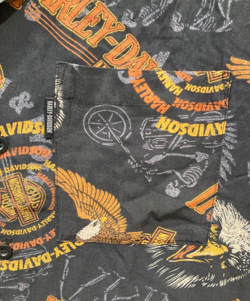 HARLEY-DAVIDSON（ハーレーダビッドソン）HARLEY-DAVIDSON (ハーレーダビッドソン) アロハシャツ ブラック サイズ:Lの古着・服飾アイテム