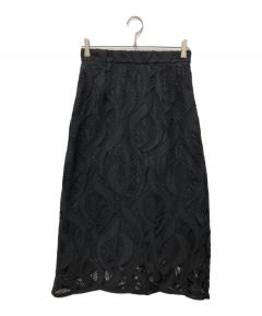 未使用タグ付！Y'sワイズ/レイヤードガーゼラップスカート ブラック