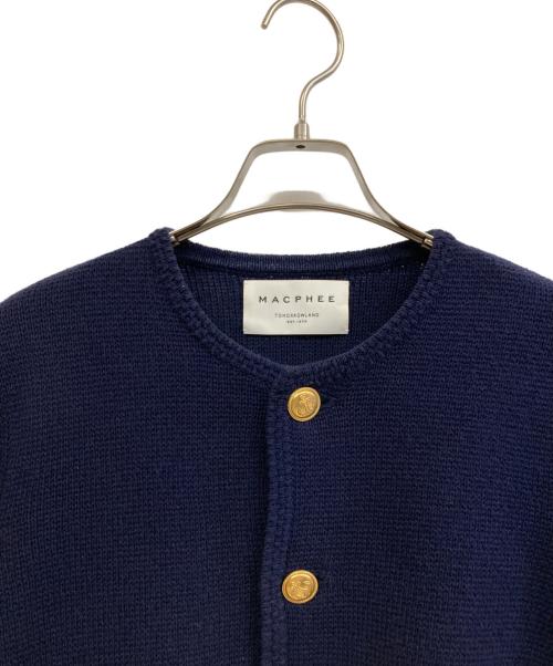 MACPHEE（マカフィー）MACPHEE (マカフィー) ハーフミラノリブ クロップドカーディガン ネイビー サイズ:Sの古着・服飾アイテム