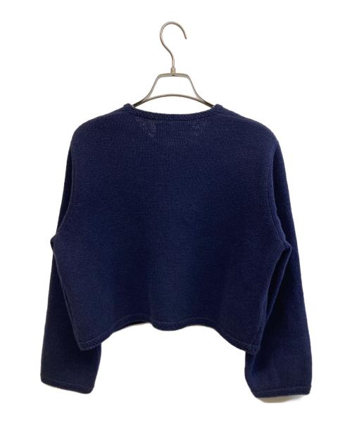 MACPHEE（マカフィー）MACPHEE (マカフィー) ハーフミラノリブ クロップドカーディガン ネイビー サイズ:Sの古着・服飾アイテム