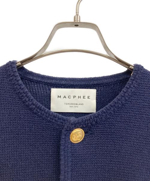 MACPHEE（マカフィー）MACPHEE (マカフィー) ハーフミラノリブ クロップドカーディガン ネイビー サイズ:Sの古着・服飾アイテム