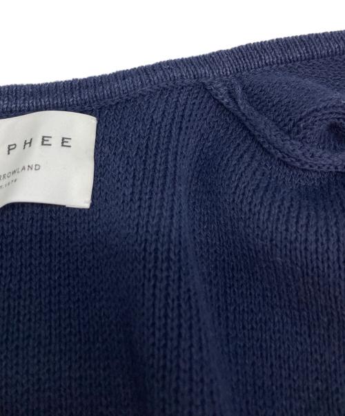 MACPHEE（マカフィー）MACPHEE (マカフィー) ハーフミラノリブ クロップドカーディガン ネイビー サイズ:Sの古着・服飾アイテム