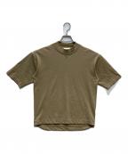 LACOSTEラコステ）の古着「5分袖 モックネック サマーニットTシャツ」｜ベージュ