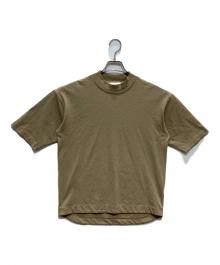 LACOSTE（ラコステ）の古着「5分袖 モックネック サマーニットTシャツ」｜ベージュ