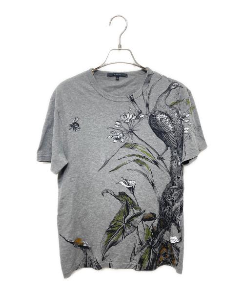 GUCCI（グッチ）GUCCI (グッチ) 孔雀プリント半袖Tシャツ グレー サイズ:XSの古着・服飾アイテム