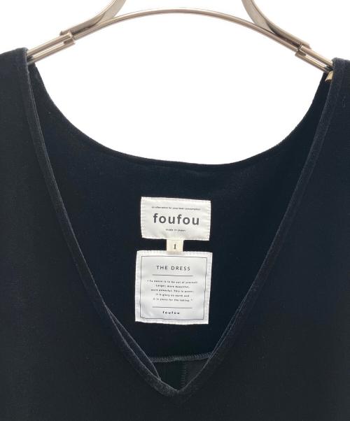 foufou（フーフー）foufou (フーフー) ノースリーブベロアワンピース ブラック サイズ:1の古着・服飾アイテム