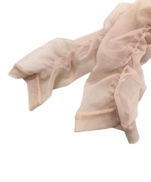 M ME EME（エムミーエメ）M ME EME (エムミーエメ) Luminous tulle ribbon drape mini onepiece ピンク サイズ:FREEの古着・服飾アイテム