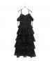 M ME EME（エムミーエメ）の古着「Lame chiffon ribbon slit onepiece」｜ブラック