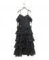 M ME EME (エムミーエメ) Lame chiffon ribbon slit onepiece ブラック サイズ:FREE：18000円