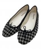 repettoレペット）の古着「ツイードバレエシューズ/51244-1-60790」｜ブラック×グレー