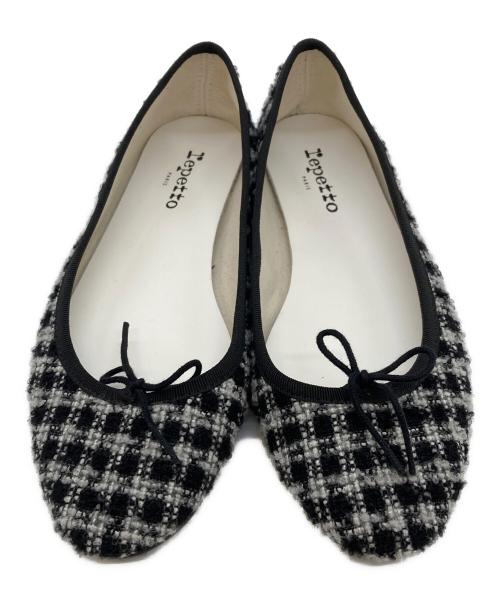 repetto（レペット）repetto (レペット) ツイードバレエシューズ/51244-1-60790 ブラック×グレー サイズ:38の古着・服飾アイテム