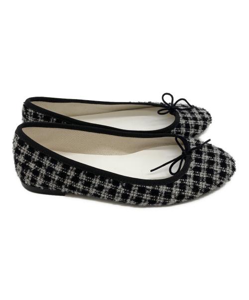 repetto（レペット）repetto (レペット) ツイードバレエシューズ/51244-1-60790 ブラック×グレー サイズ:38の古着・服飾アイテム