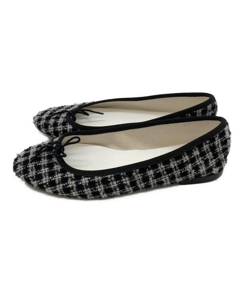 repetto（レペット）repetto (レペット) ツイードバレエシューズ/51244-1-60790 ブラック×グレー サイズ:38の古着・服飾アイテム