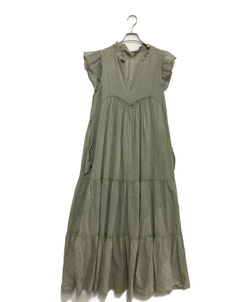 devotion twins（デボーションツインズ）devotion twins (デボーションツインズ) TERRIFIC フレンチスリーブドレス オリーブ サイズ:Sの古着・服飾アイテム