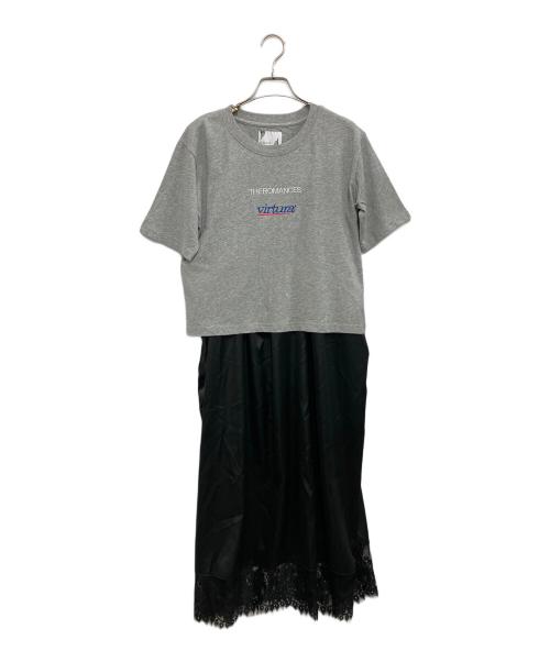 ROSE BUD（ローズバッド）ROSE BUD (ローズバッド) OKIRAKU (オキラク) 3WAY CAMI DRESS AND LOGO TEE SET グレー×ブラック サイズ:Free 未使用品の古着・服飾アイテム