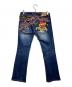 RED PEPPER (レッドペッパ) Ed Hardy (エド ハーディー) 刺繍ローライズ フレアデニム/Embroidered Low-Rise Flare Denim インディゴ サイズ:26：8000円