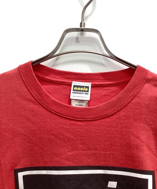 oasis（オアシス）oasis (オアシス) ボックスロゴTシャツ レッド サイズ:XLの古着・服飾アイテム
