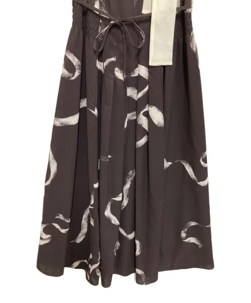 Snidel（スナイデル）Snidel (スナイデル) リボンディテールカーデセットワンピース ブラウンの古着・服飾アイテム
