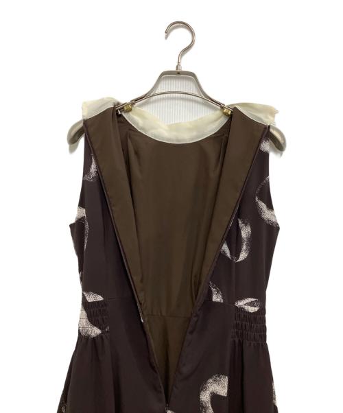Snidel（スナイデル）Snidel (スナイデル) リボンディテールカーデセットワンピース ブラウンの古着・服飾アイテム